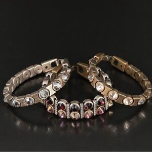 Sparkling Silver and Gold Swarovski Crystal Bracelets